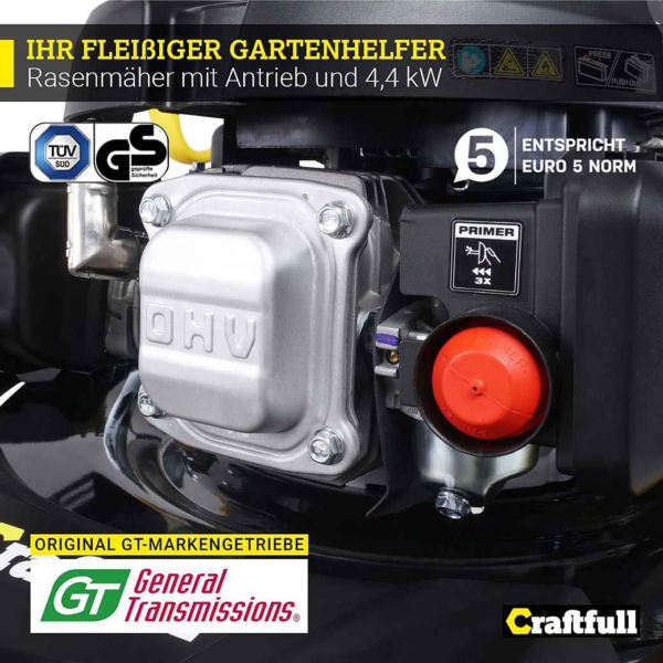 Benzinrasenmäher 5in1 CR-196-10E Rasenmäher mit Benzin und Elektrostarter – Bild 3